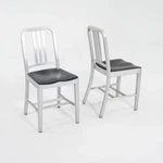 2010S Emeco 1006 Navy Dining Chair Aluminum With Black Seat Pad 36X Available Used. Price: $450.00.