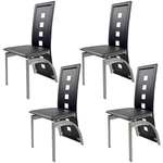 Modern Set Of 4 Dining Chairs Side Leather Room Furniture Black New. Price: $114.99.