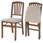 Meco Stakmore Fabric Upholstered Seat Folding Chair Set, Fruitwood (2 Pack) New. Price: $149.99.