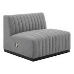 Modway Conjure Modern Channel Tufted Fabric Armless Chair In Light Gray New. Price: $658.64.