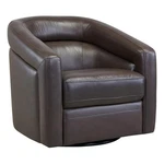 Armen Living Desi Contemporary Leather Swivel Accent Chair Espresso New. Price: $1169.75.