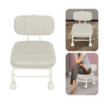 Low Rolling Stool, Roller Seat With Universal Swivel Caster Wheels & Backrest New. Price: $49.86.
