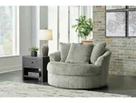 Signature Design By Ashley Lindyn Oversized Swivel Fabric Accent Chair Gray Used. Price: $500.00.