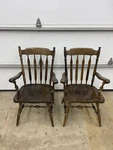 Lot 2 Ethan Allen Old Tavern Pine Collection Dining Room Captains Arm Chairs C. Used. Price: $469.99.