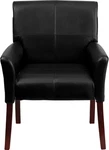 Elegant Black Upholstered Executive Reception Chair With Cushions And Arms New. Price: $289.99.
