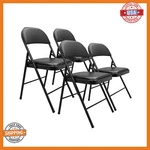 Amazon Basics Vinyl Padded Metal Folding Chairs For Events Black (4-PACK) New. Price: $123.09.