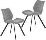 Homy Casa Safari Grey Fabric Upholstered Dining Chairs (set Of 2 New. Price: $180.00.