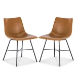 Poly & Bark Paxton Leather Dining Chairs Set Of 2 Modern Room New. Price: $415.35.