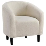 Yaheetech Upholstered Armchair Accent Barrel Chair, Ivory Open. Price: $182.99.