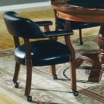 Steve Silver Company Tournament Traditional Wood Black Arm Chair With Casters New. Price: $133.49.