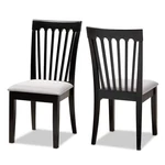 Baxton Studio Minette Gray Fabric Dining Chair Set Of 2 With Espresso Wood New. Price: $165.67.