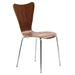 Modway Ernie 18" Modern Solid Plywood Dining Side Chair Walnut/chrome New. Price: $76.99.