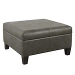 Homepop Decor K2380-E903 Luxury Large Faux Leather Square Storage Ottoman New. Price: $440.99.