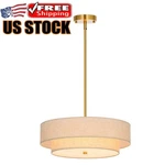 18 Pendant Light Fixture 2 Layer Fabric Shade Bases Adjustable Swivel Joint New. Price: $126.69.