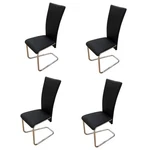 Dining Chairs 4 Pcs Accent Room Side Black Faux Leather Vidaxl New. Price: $237.99.