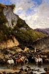 The Noble Ravine Arab Horses 1880 French Painting By Victor Pierre Huguet Repro New. Price: $58.50.