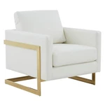 Leisuremod Lincoln Leather Accent Arm Chair With Gold Frame White New. Price: $693.77.