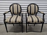 Ethan Allen Josephine Armchairs Pair, Item #13-7112-1 #956 Ebony Select Finish Used. Price: $625.00.