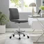 Modway Ripple Armless Mid-back Vegan Leather Drafting Chair Silver Gray New. Price: $136.43.