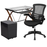 Flash Furniture 3 Piece Work From Home Office Desk Set In Black New. Price: $627.47.