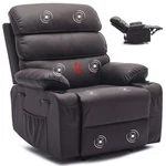 Garvee Pu Leather Manual Recliner Chair With Massage And Heat, 27" Extra Wide Open. Price: $335.25.