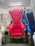 Brand New Royal 70" Tall Throne Party Chair Style - Red Velvet / Gold. Price: $975.00.