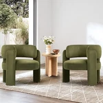 Colamy Modern Velvet Barrel Chair Set Of 2 Green - Model W181 New. Price: $439.99.