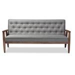 Baxton Studio Sorrento Retro Modern 3-SEATER Sofa Grey New. Price: $489.70.