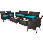 Costway 8PCS Rattan Patio Furniture Set Cushioned Sofa Chair Coffee Table New. Price: $315.99.