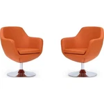 Manhattan Comfort Caisson Faux Leather Swivel Accent Chair In Orange (set Of 2) New. Price: $790.46.