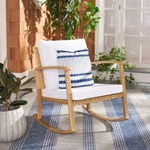 Safavieh Outdoor Collection Daire Rocking Chair Natural/white Cushion New. Price: $140.97.