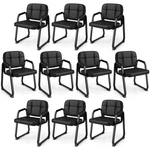 10PCS Leather Office Reception Chairs With Padded Armrests Sled Base Metal Frame New. Price: $474.99.