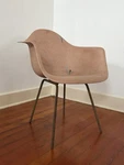 Herman Miller Eames Mid Century Shell Fiberglass Arm Chair Orange Cats Cradle Used. Price: $449.99.