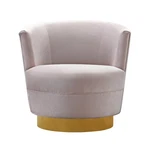 Tov Furniture Glam Noah Velvet Swivel Chair With Metal Base In Blush New. Price: $346.78.