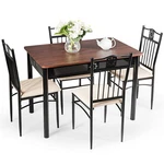 Costway 5 Pcs Dining Set Metal Table & 4 Chairs Kitchen Breakfast Furniture New. Price: $159.99.