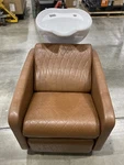 Comfort Plus Salon Backwash Shampoo Chair In Hazelnut Open. Price: $412.95.
