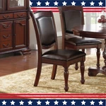 Set Of 2 Brown Dining Chairs, Solid Wood Faux Leather Upholstered Classic Design New. Price: $393.75.