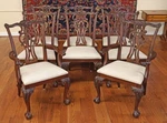 Set Of 8 Ethan Allen Mahogany Chippendale Style Ball & Claw Dining Chairs Used. Price: $2150.00.