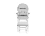 Suite Bebe Madison Glider And Ottoman White Wood Gray Fabric New. Price: $232.11.
