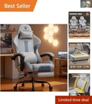 High-back Computer Chair With Lumbar Support & Mist-blue Fabric Gaming Bliss New. Price: $161.99.