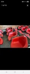 Vintage 1975 Herman Miller Eames Fiberglass Shell Chair Tub Red Vinyl Mcm Retro Used. Price: $250.00.