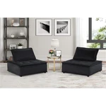 Lilola Home Anna Velvet Armless Lounge Chair With Tufted Seat In Black Set Of 2 New. Price: $339.74.