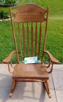Amish Mills AL91574 Made Oak Rocker Rocking Chair 46" 28" W 33" - Used. Price: $224.99.
