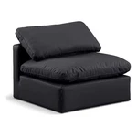 Bowery Hill Contemporary Vegan Leather Armless Chair In Black New. Price: $673.83.
