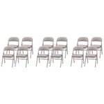 Meco Sudden Comfort Deluxe Metal Fabric Padded Folding Chair Set, Gray (12 Pack) New. Price: $649.99.