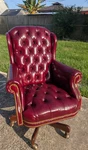 Hancock & Moore Leather Tufted Nailhead Swivel Executive Chair On Casters Used. Price: $600.00.