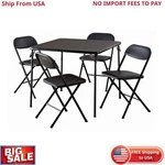 Cosco 5-PIECE Folding Set With Card Table And 4 Vinyl Padded Chairs, Black New. Price: $94.98.