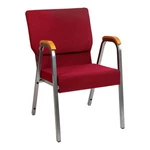 Flash Furniture Hercules 21" Stackable Fabric Church Chair W/ Arms In Red/silver New. Price: $197.62.