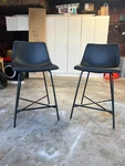 Walker Edison Modern Faux Leather Counter Bar Stools Black Set Of 2 Metal New. Price: $79.00.