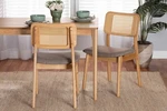 Baxton Studio Dannon Natural Oak Wood Dining Chairs Set Of 2 New. Price: $348.00.